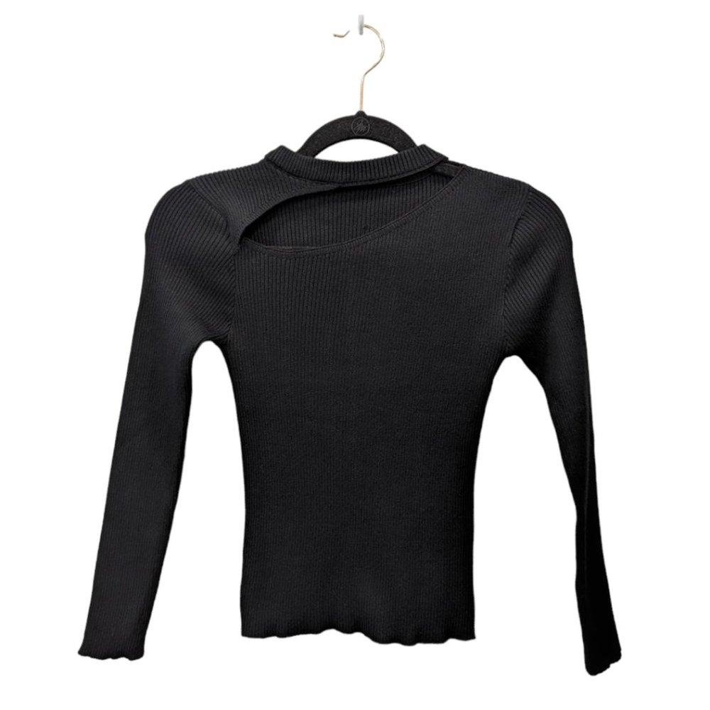 Commense Cutout Neckline Rib Knit Sweater